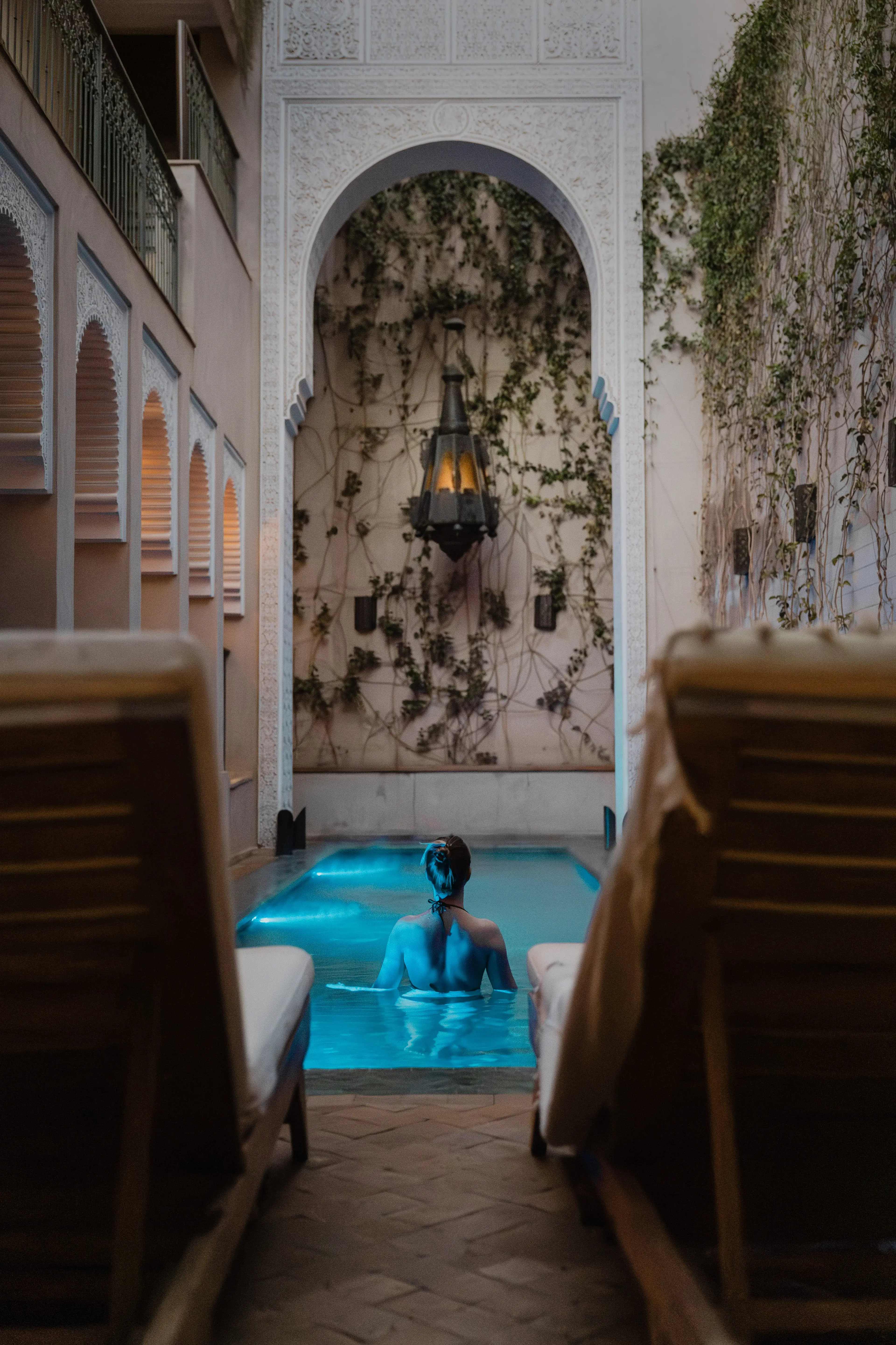 Timeea in the pool at Dar IZZA