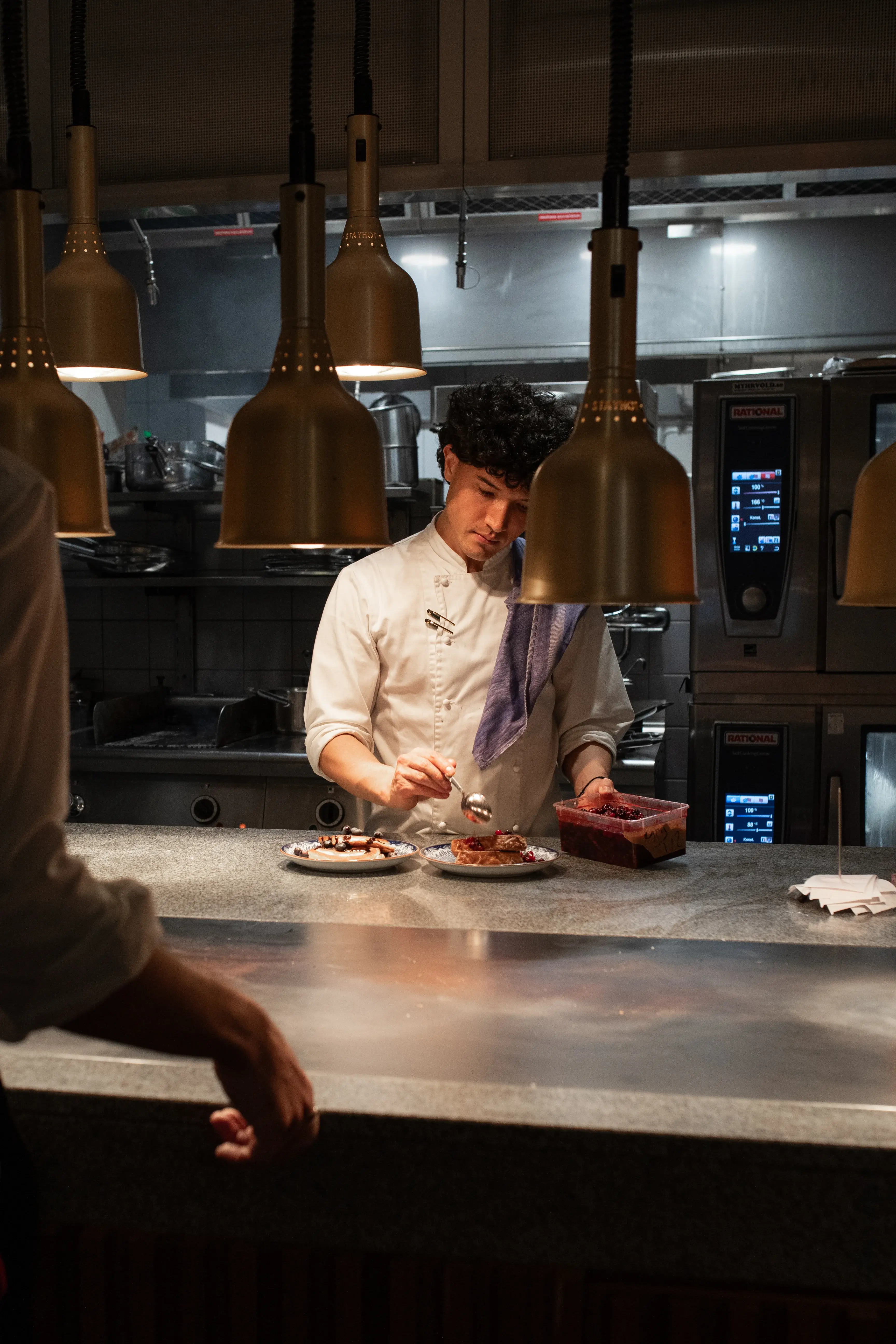 A chef preparing food at a restaurant