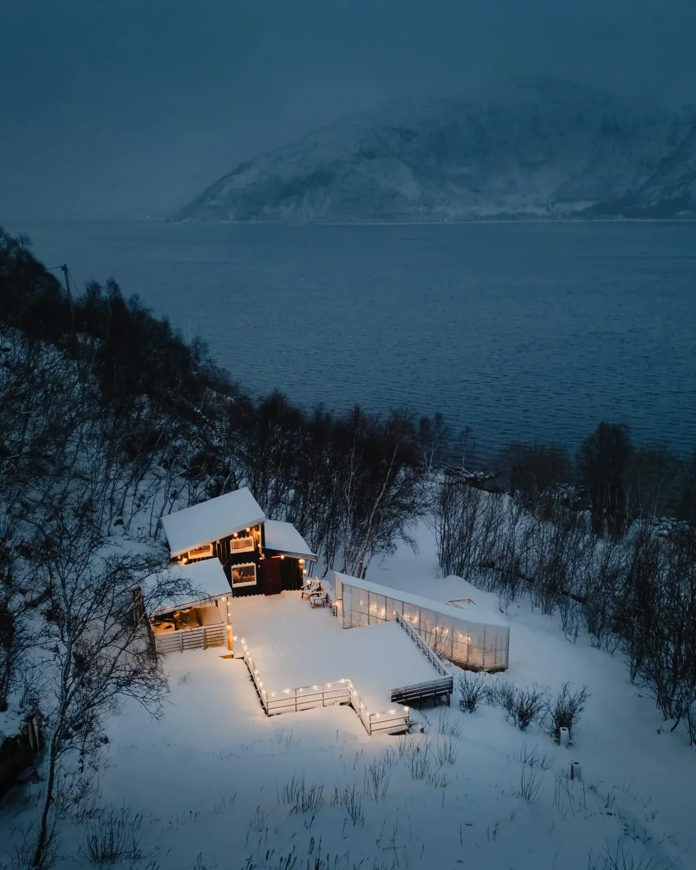 A cosy cabin in the arctic wilderness